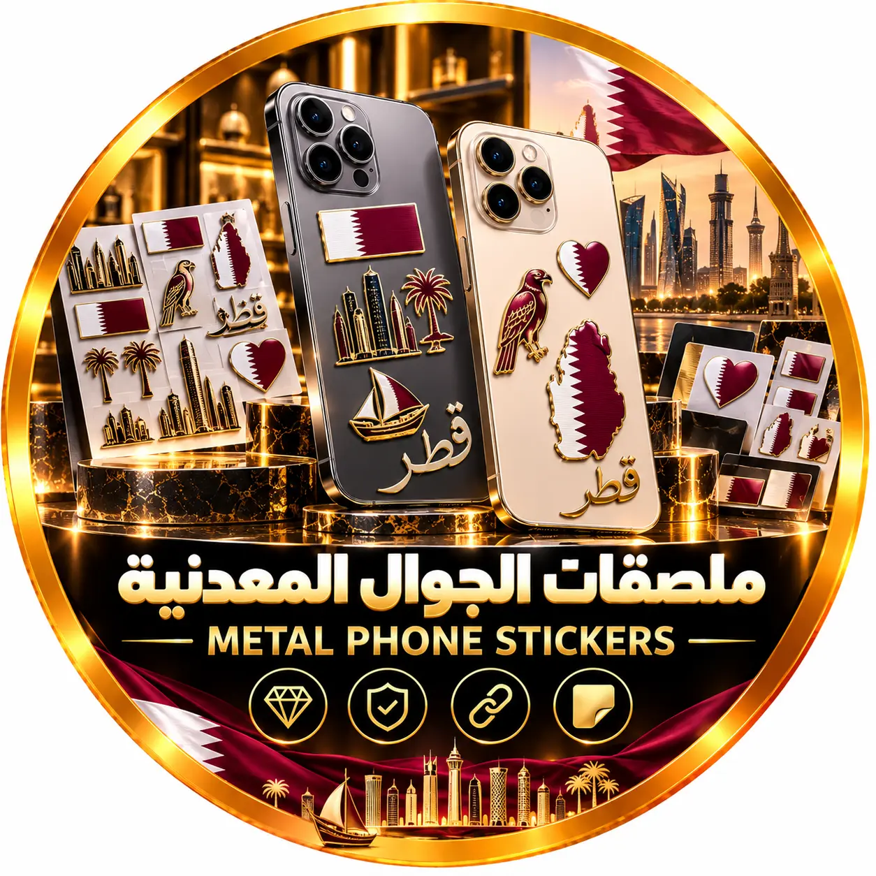 ملصقات الجوال المعدنية