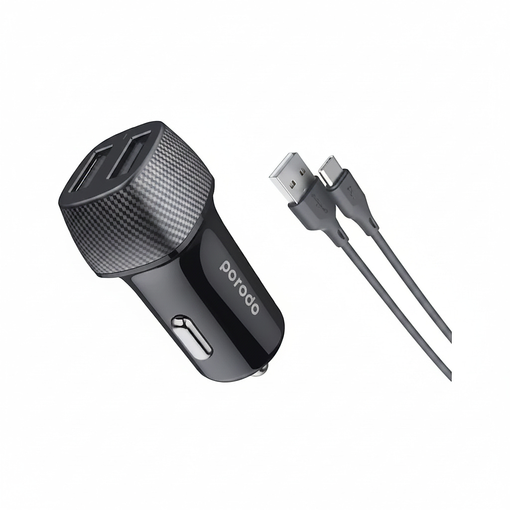 Dual Port car charger TYPE-C porodo
