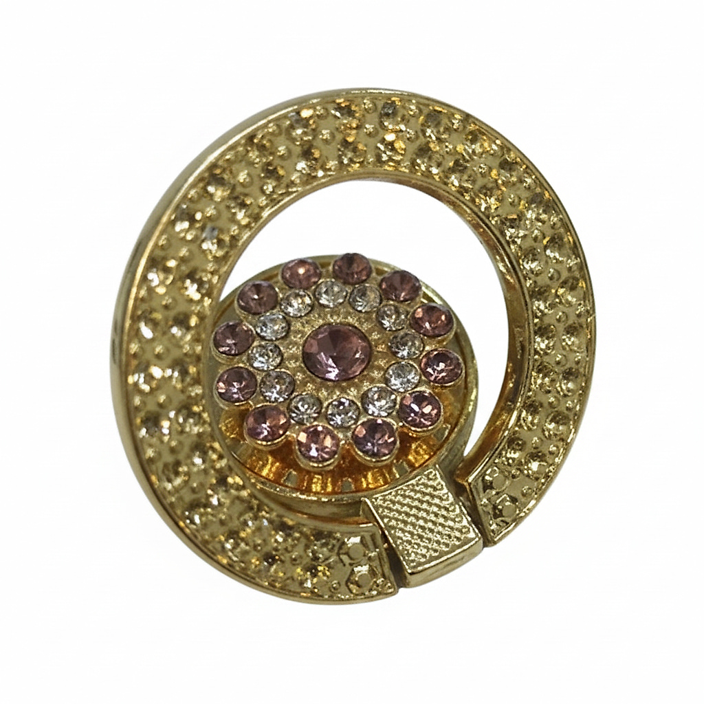 Fancy Round ring holder for mobile color gold purp...
