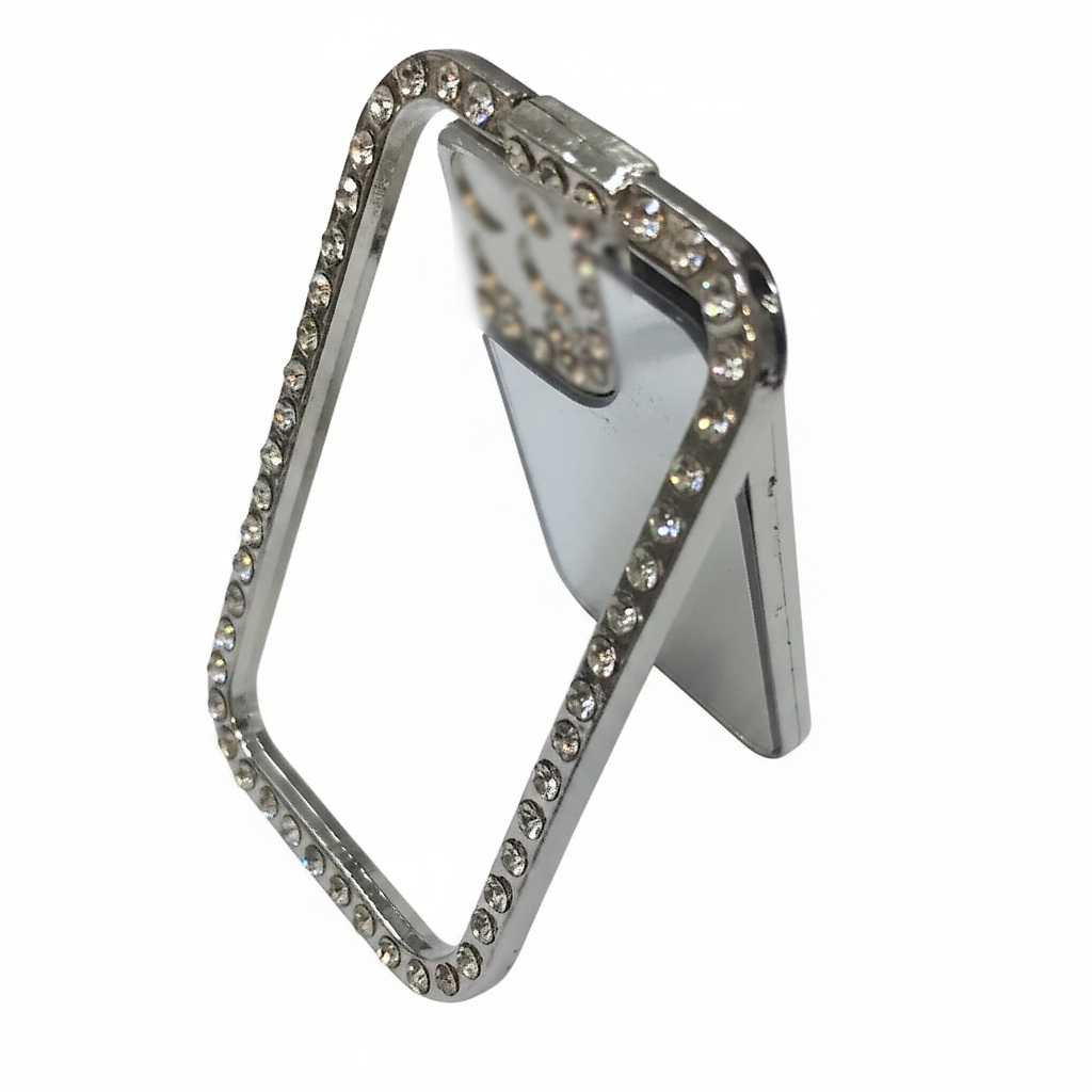 Fancy elegant holder for mobile square color silve...