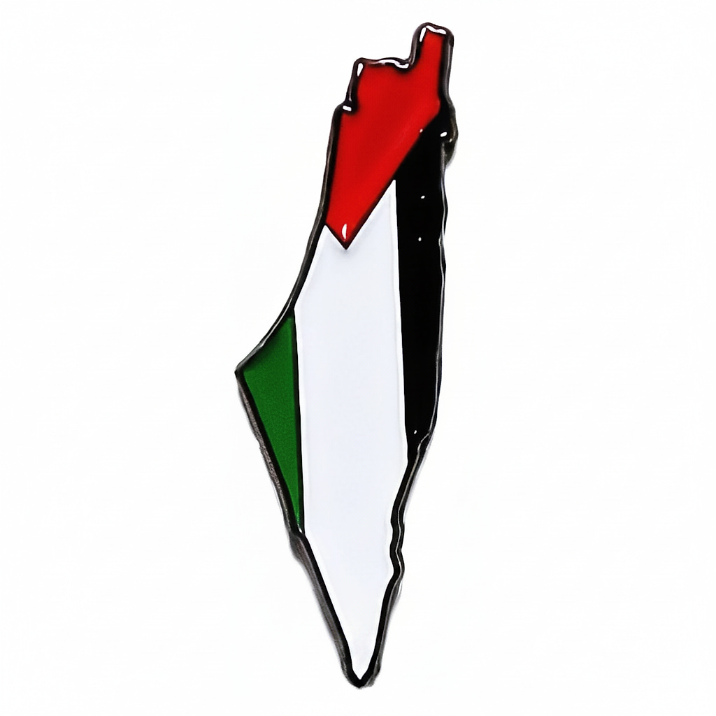 ملصق معدني بشعار فلسطين