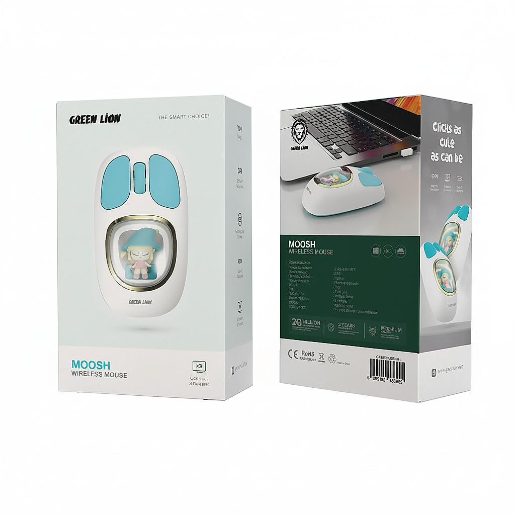 Green Lion Moosh Wireless Mouse -white