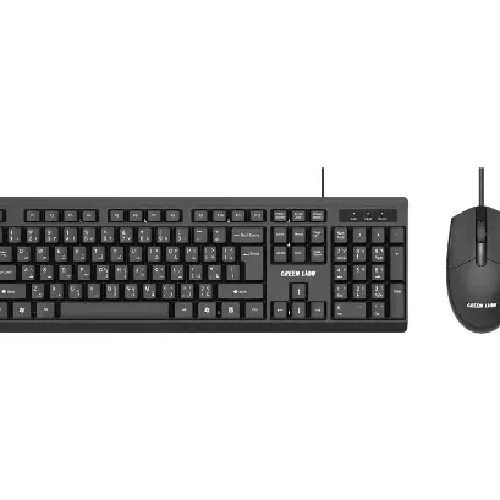 Green Lion GKM100 Wired Keyboard and mouse - Black