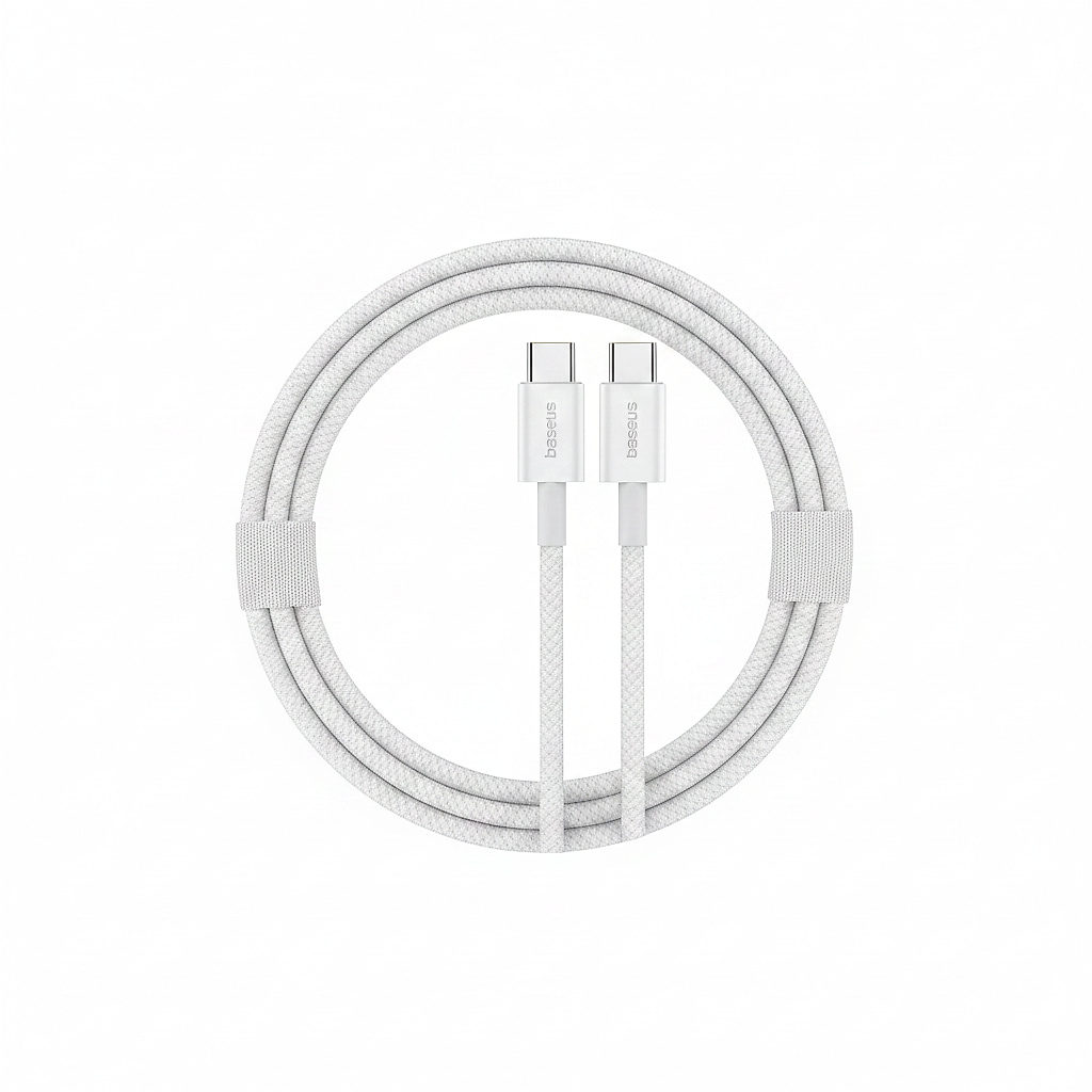 كابل Baseus Dynamic 4 Series من نوع Type-C إلى Type-C (أبيض قمري)