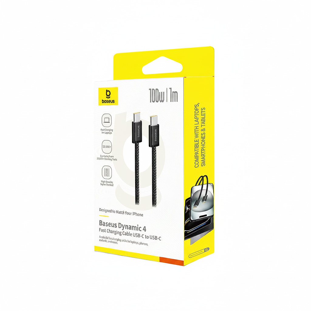 كابل Baseus Dynamic 4 Series Type-C إلى Type-C (أسود)