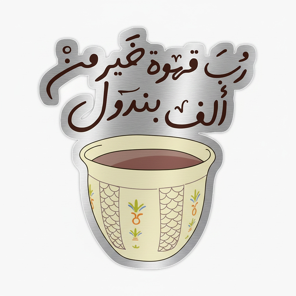 ملصق معدني قهوة عربية "أفضل من بانادول"