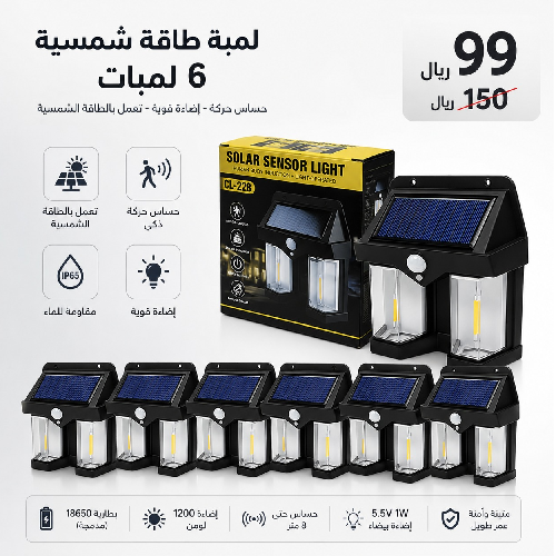 Solar Motion Sensor Wall Light – 6-Piece Value Pac...